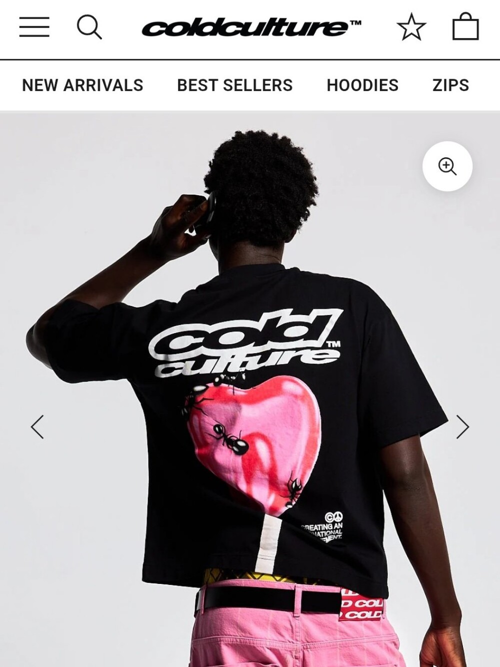 Cold Culture Men's Black Graphic Short Sleeve Tee -LOLLIPOP TEE BLACK